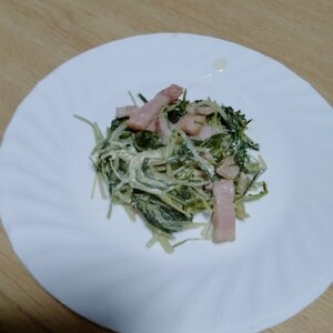 モリモリ食べれる☆水菜のマヨガーリック炒め